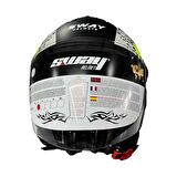 Sway 715 Poıson Black Grey Yellow Yarım Kask - Siyah - Gri - Yeşil