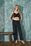 Kadın Crop Fransız Kadife Sabahlıklı Dantel Detaylı Bralet Pijama Takımı 3lü Set