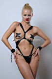 Kelepçeli Full Body Harness Set, Deri Fantezi İç Giyim, Bayan İç Giyim - Brf1102