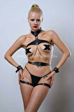 Deri Harness Takım, Deri Fantezi İç Giyim, Deri Clubwear, Dancewear - Brf1099