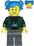 Lego Minifigür Creator Poppy Starr - Dark Green Hoodie, Dark Bluish Gray Legs twn475