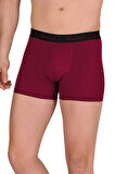 Erkek 3'lü BORDO Renk Modal Kalın Kemerli Likralı Boxer-Short-Külot BERRAK / 4476