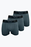 Erkek 3'lü FÜME Renk Modal Kalın Kemerli Likralı Boxer-Short-Külot BERRAK / 4476