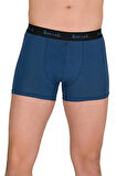 Erkek 3'lü İNDİGO Renk Modal Kalın Kemerli Likralı Boxer-Short-Külot BERRAK / 4476