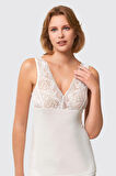 Kalın Beyaz Askılı Dantelli VİSKOZ Atlet BERRAK / 7015