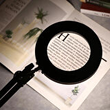 Katlanabilir Büyüteç Çok İşlevli 5/ 8X Işıklı LED Aydınlatmalı Masa Lambası USB Bağlantılı