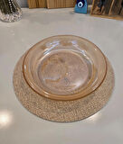 Berina Home 25 cm Büyük Boy Orange Cam Salata Kasesi - Sunum Kasesi – Şık Desenli, Dayanıklı ve Yerli Üretim - Salata Tabağı