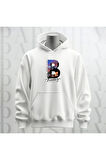 Brooklyn New York City Baskılı Kapüşonlu Sweatshirt Hoodie Kalın Kumaş 3 Iplik Şardonlu