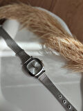 BS STILL hasır kordon minimal kadın kol saati modern Gümüş renk vintage quartz beyaz