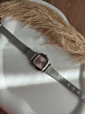 BS STILL hasır kordon minimal kadın kol saati modern Gümüş renk vintage quartz İçi Pembe