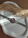BS STILL hasır kordon minimal kadın kol saati modern Gümüş renk vintage quartz İçi Pembe