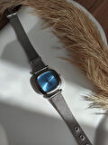 BS STILL hasır kordon minimal kadın kol saati modern Gümüş renk vintage quartz içi mavi