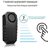 Uzaktan Kumandalı 113dB Bisiklet ve Motosiklet Alarmı - Su Geçirmez, SOS Fonksiyonu, 7 Seviye Hassasiyet