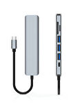 Macbook Pro Air Uyumlu 7in1 Type-c 7 Port Çevirici Hub Hdmi Sd Kart Usb 3.0 PD Type-c Dönüştürücü