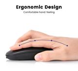 ŞARJLI MOUSE 2.4GHZ USB WİRELESS VE BLUETOOTH LU SESSİZ MAT SİYAH
