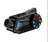 Bt68 Kameralı Intercom Motosiklet Bluetooth Kask Kulaklık Ses Kontrolü 1080p Video Kayıt Interkom