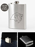 Aslan Temalı 9 Oz Paslanmaz Çelik Cep Matarası 266 Ml İçecek Cep Matarası