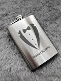 Kişiye Özel Smokin Damat Temalı 9 Oz Çelik Cep Matarası 266 Ml Sevgiliye Hediye