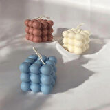 Bohem 3'lü Pastel Renkli Kokulu Bubble Mum Seti