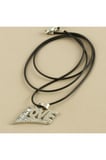 Love Yazılı Metal Vinlex Deri Kolye