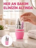 Tırnak Bakım Manikür Pedikür Seti 4 Parça Pembe Pratik Günlük Kullanım Yeni Nesil