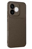 Huawei Honor  Lite Auto Focus Karbon Kapak - Kahverengi
