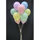 50 Adet Makaron Balon - Pastel Balon - Renkli Makaron Balon - Soft Balon - Parti Doğum Günü Balonu