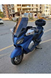 Suzuki Burgman 650 Siperlik Ön Cam 2005 2018 Model 65cm Siyah Renkli 4mm ORTA BOYLU CAM