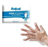 Burpak HDPE İş Temizlik Tek Kullanımlık Şeffaf Eldiven / Büyük Boy / 100 Adetlik 20 Paket - Koli