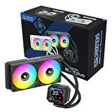 DARYUN Buzz-V2 240MM Siyah Argb Yeni Nesil ISI Göstergeli Yüksek Performanslı Sıvı Soğutması