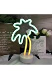 Palmiye Neon Gece Ve Masa Led Lamba