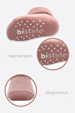 Bistyle Çemberli Kaymaz Havlu Soket Çorap 2'Li BS10503 Pudra Pembe