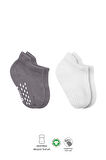 Bistyle 2'li Sneakers Kaymaz Colours Penye Çorap Bs20104 Gri Beyaz