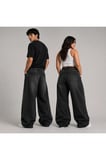 ESKİTME YIKAMALI UNİSEX BÜYÜK BEDEN BAGGY JEAN PANTOLON
