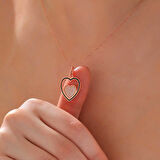 925 Ayar Gümüş Rose Kalp Kadın Kolye