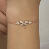 ​925 Ayar Gümüş Rose Yusufçuk Kadın Bileklik