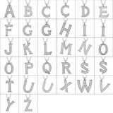 925 Ayar Gümüş Rodyum Kaplama A Harfi Kadın Gümüş Kolye