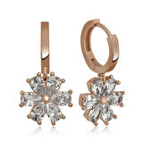 Gümüş Beyaz Çiçek Küpe