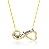 925 Ayar Gümüş Kalpli Sonsuzluk Annem Kolye