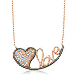 925 Ayar Gümüş Kalpli Love Kadın Gümüş Kolye