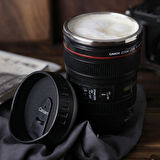 Çelik Objektif Lens Tasarımlı Kupa Bardak Dekoratif Hediyelik