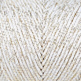 Loren Soft Star Makrome İpi Sarı Simli Krem RM103