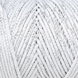 Loren Soft Star Makrome İpi Gümüş Simli Beyaz RM10