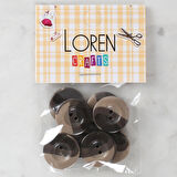 Loren Crafts 8'li Düğme Kahverengi - 1139