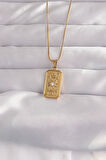 Buyers Butik 316L Çelik Gold Renk Zirkon Taşlı Aksesuarlı Vintage Kolye