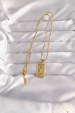 Buyers Butik 316L Çelik Gold Renk Zirkon Taşlı Aksesuarlı Vintage Kolye