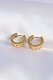 Buyers Butik 316L Çelik Gold Renk Minimal Cartier Model Halka Küpe