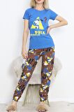 Buyers Butik Paça Lastikli Pijama Takımı Mavi - 18736.1567.