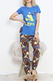 Buyers Butik Paça Lastikli Pijama Takımı Mavi - 18736.1567.