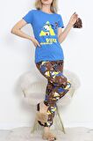 Buyers Butik Paça Lastikli Pijama Takımı Mavi - 18736.1567.
